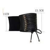Solid Color PU Leather High Waist Belt Wide